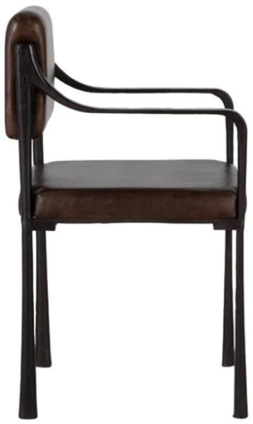 Product photograph of Anmoore Brown Leather Dining Chair Sold In Pairs from Choice Furniture Superstore.