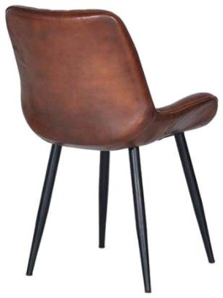 Product photograph of Centennial Industrial Brown Leather Dining Chair Sold In Pairs from Choice Furniture Superstore.