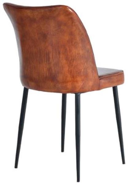 Product photograph of Arroyo Brown Leather Solid Back Dining Chair Sold In Pairs from Choice Furniture Superstore.