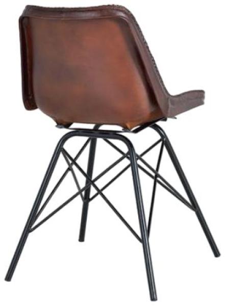 Product photograph of Citrus Industrial Leather And Metal Dining Chair Sold In Pairs from Choice Furniture Superstore.