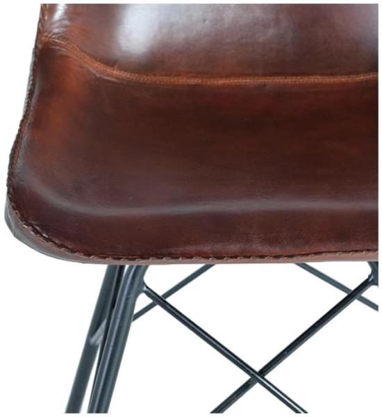 Product photograph of Citrus Industrial Leather And Metal Dining Chair Sold In Pairs from Choice Furniture Superstore.