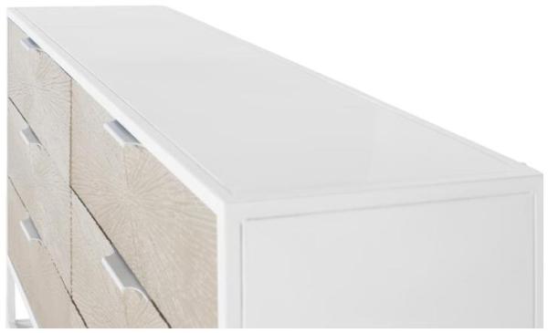 Product photograph of Lonaconing White And Beige 6 Drawer Chest from Choice Furniture Superstore.