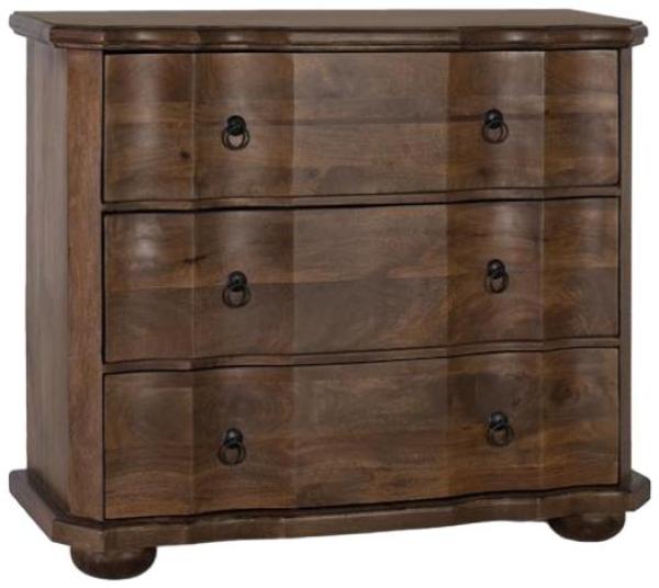 Product photograph of Niotaze Mango Wood Walnut 3 Drawer Chest from Choice Furniture Superstore.