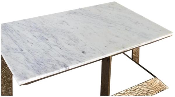 Product photograph of Caerfyrddin White And Gold Coffee Table from Choice Furniture Superstore.