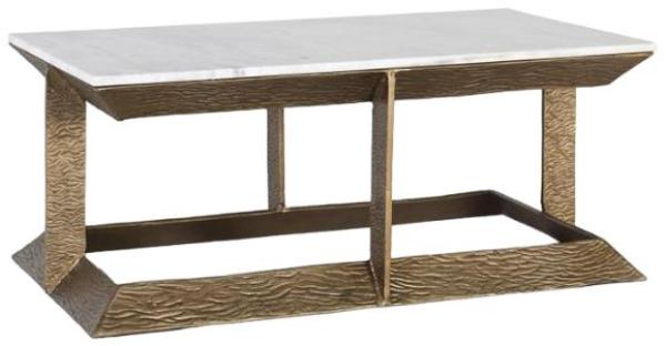 Product photograph of Caerfyrddin White And Gold Coffee Table from Choice Furniture Superstore.