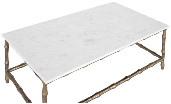 Product photograph of Llanwrda Marble And Aluminum Coffee Table from Choice Furniture Superstore.