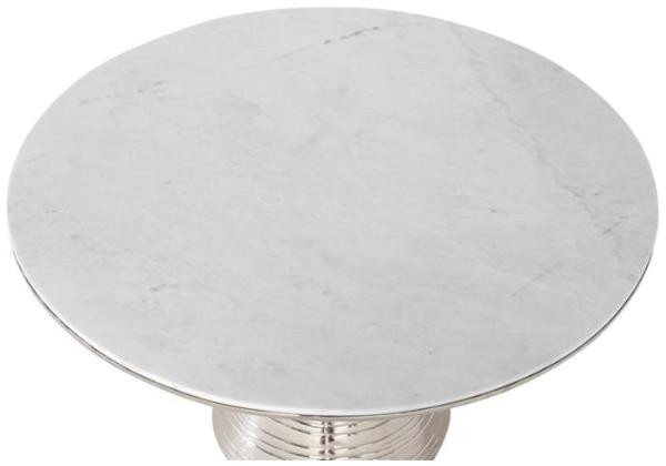 Product photograph of Tremadog White And Aluminum Coffee Table from Choice Furniture Superstore.