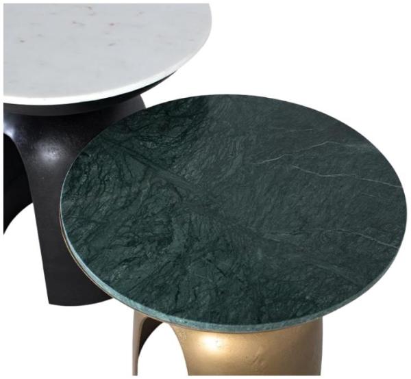 Product photograph of Matembo Marble And Aluminum Coffee Tables Set Of 2 from Choice Furniture Superstore.