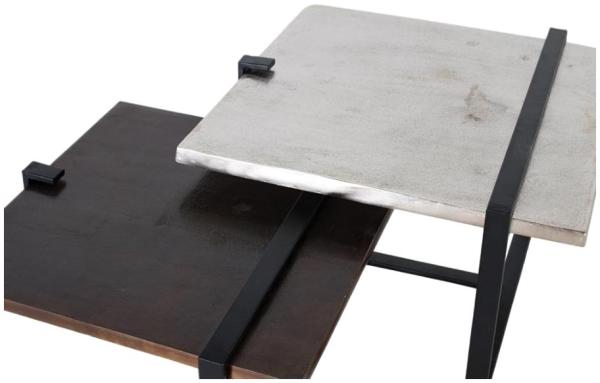 Product photograph of Bondemali Aged White And Black Coffee Tables Set Of 2 from Choice Furniture Superstore.