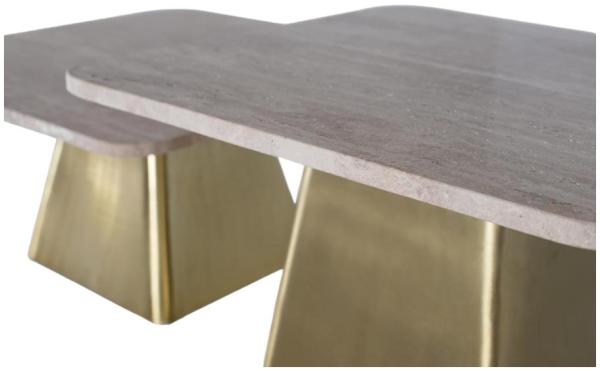 Product photograph of Kipera Marble And Metal Coffee Tables Set Of 2 from Choice Furniture Superstore.