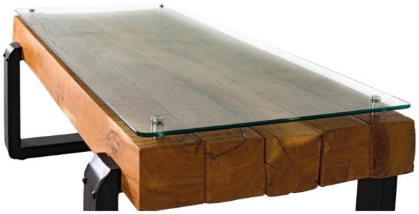 Product photograph of Hayombom Reclaimed Wood And Metal Coffee Table from Choice Furniture Superstore.