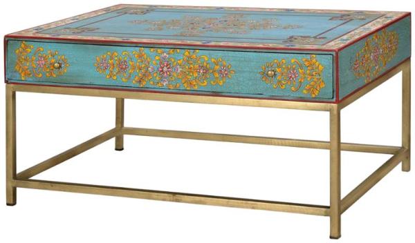 Product photograph of Yambagomi Hand Decorated Mango Wood Coffee Table from Choice Furniture Superstore.