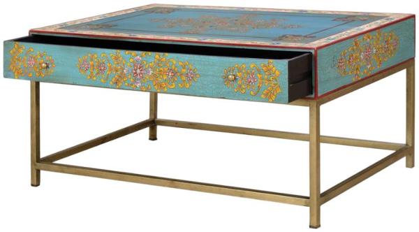 Product photograph of Yambagomi Hand Decorated Mango Wood Coffee Table from Choice Furniture Superstore.