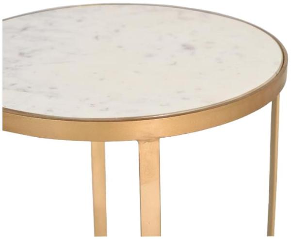 Product photograph of Fufuni Marble Top And Metal Leg End Table - 6143 from Choice Furniture Superstore.