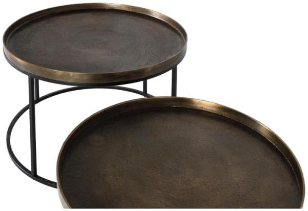 Product photograph of Juamoja Black And Bronze Coffee Table Set Of 2 from Choice Furniture Superstore.