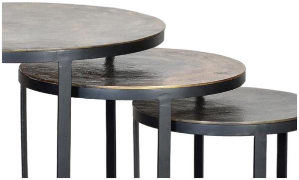 Product photograph of Utambalia Bronze And Metal Coffee Table Set Of 3 from Choice Furniture Superstore.