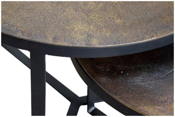 Product photograph of Utambalia Bronze And Metal Coffee Table Set Of 3 from Choice Furniture Superstore.