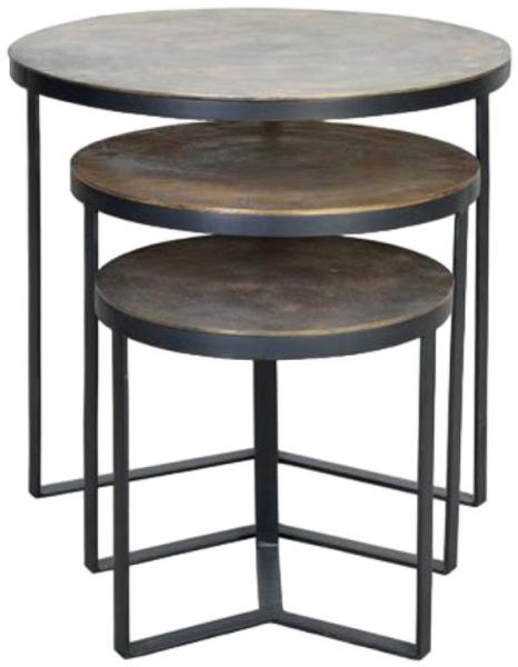 Product photograph of Utambalia Bronze And Metal Coffee Table Set Of 3 from Choice Furniture Superstore.