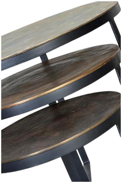 Product photograph of Utambalia Bronze And Metal Coffee Table Set Of 3 from Choice Furniture Superstore.