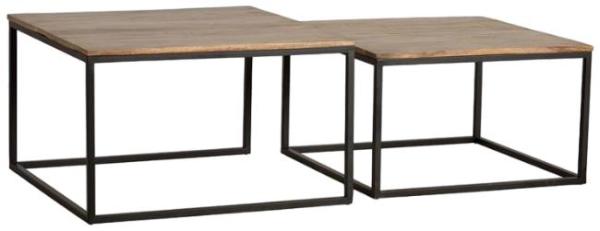 Product photograph of Lugalika Solid Mango Wood And Metal Coffee Table Set Of 2 from Choice Furniture Superstore.