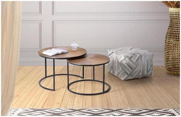 Product photograph of Kingalamila Metal Coffee Table Set Of 2 - 1022 from Choice Furniture Superstore.