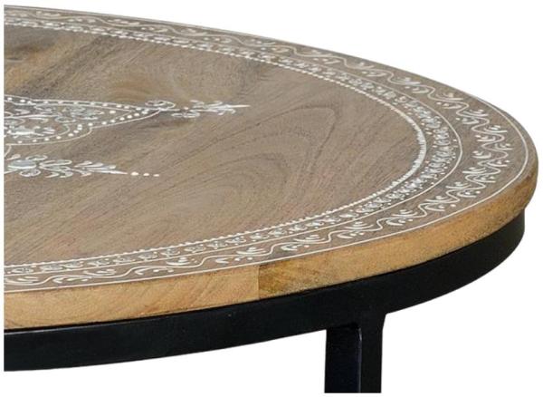 Product photograph of Minziro Carved Mango Tree Wood Coffee Table Set Of 2 from Choice Furniture Superstore.
