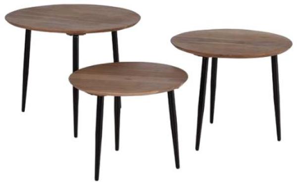 Product photograph of Vitonga Acacia Wood And Metal Coffee Table Set Of 3 from Choice Furniture Superstore.