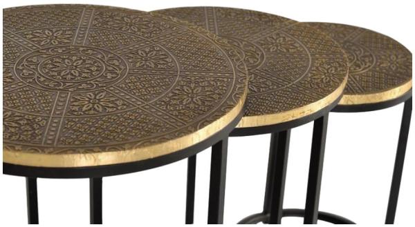 Product photograph of Wampembe Metal Base And Bronze Top Nest Of 3 Tables from Choice Furniture Superstore.