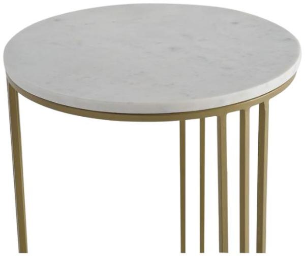 Product photograph of Matassi Marble Top And Metal Leg Side Table - 1183 from Choice Furniture Superstore.