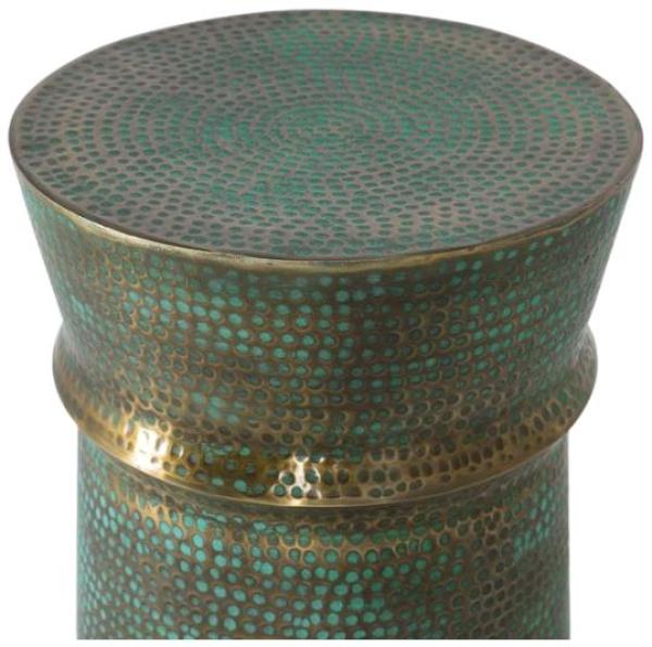 Product photograph of Wasimbani Iron Aged Green Side Table from Choice Furniture Superstore.