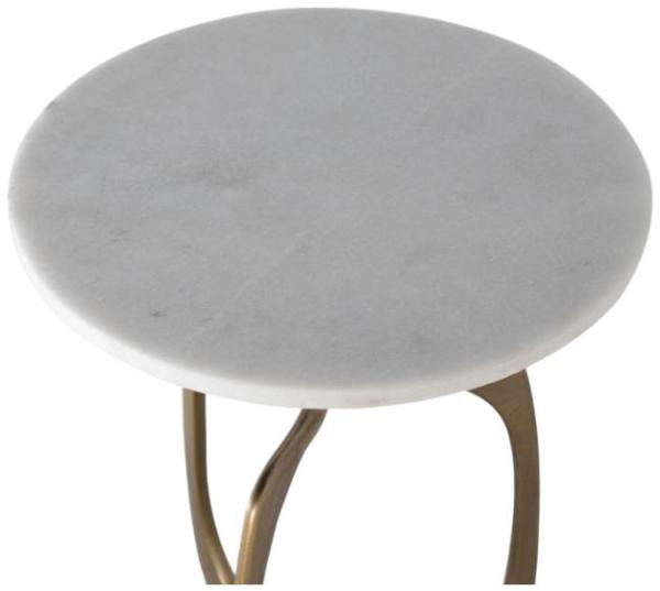 Product photograph of Nindai Aluminum Base And Marble Top Side Table from Choice Furniture Superstore.