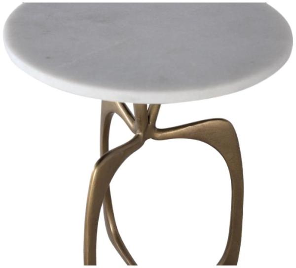 Product photograph of Nindai Aluminum Base And Marble Top Side Table from Choice Furniture Superstore.