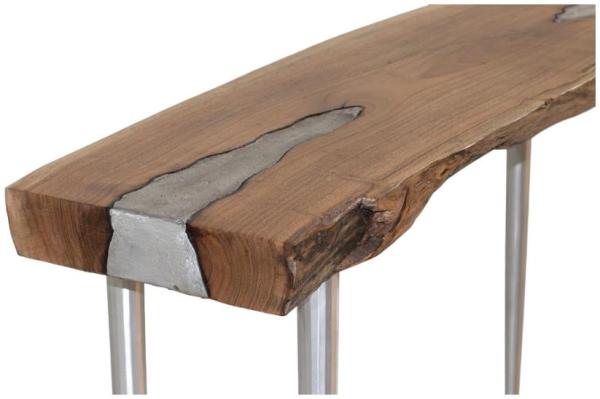 Product photograph of Briggs Acacia Wood And Metal Leg Console Table - 1436 from Choice Furniture Superstore.