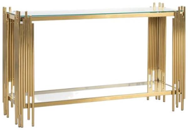 Product photograph of Amalga Stainless Steel And Tempered Glass Console Table from Choice Furniture Superstore.