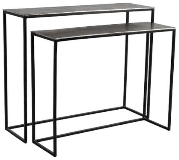 Product photograph of Belva Aluminum Console Tables Set Of 2 from Choice Furniture Superstore.