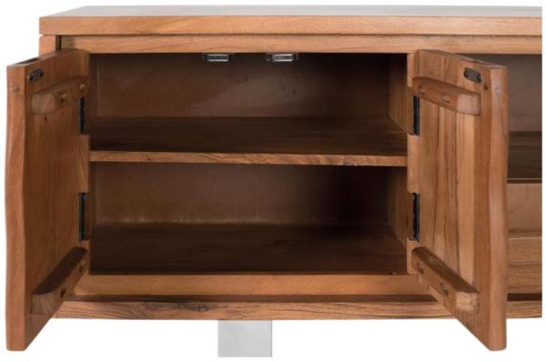 Product photograph of Ronceverte Solid Acacia Wood 4 Door 1 Drawer Tv Cabinet from Choice Furniture Superstore.