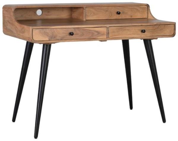 Product photograph of Potrero Acacia Wood And Metal 3 Drawer Desk from Choice Furniture Superstore.