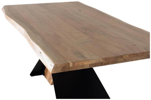 Product photograph of Dembo Natural And Black 8 Seater Dining Table - 1632 from Choice Furniture Superstore.