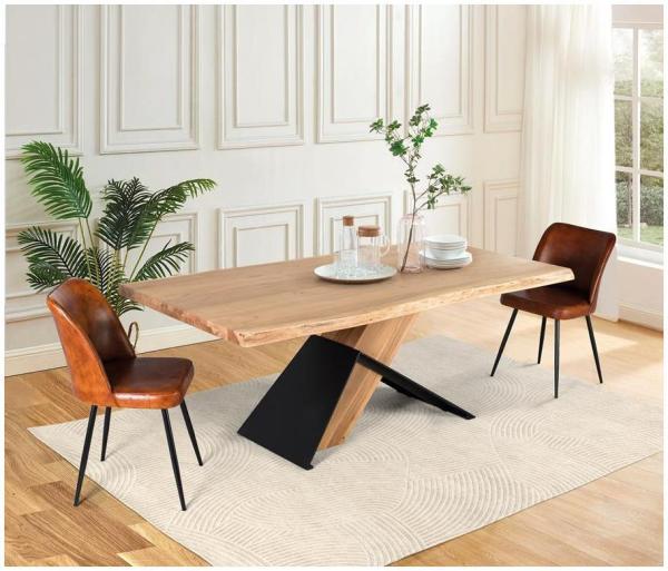 Product photograph of Dembo Natural And Black 8 Seater Dining Table - 1632 from Choice Furniture Superstore.
