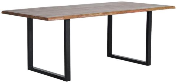 Product photograph of Rivambe Solid Acacia Wood And Metal 6 Seater Dining Table - 6080 from Choice Furniture Superstore.