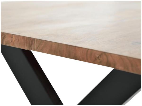 Product photograph of Aleva Natural And Black 8 Seater Dining Table - 6085 from Choice Furniture Superstore.