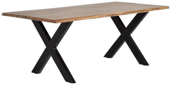 Product photograph of Aleva Natural And Black 8 Seater Dining Table - 6085 from Choice Furniture Superstore.