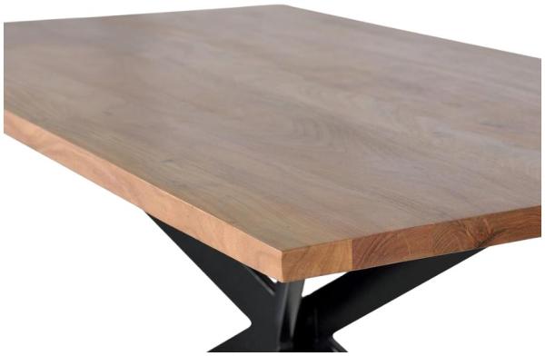 Product photograph of Vatu Solid Acacia Wood And Metal 6 Seater Dining Table - 6163 from Choice Furniture Superstore.