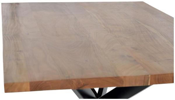 Product photograph of Vatu Solid Acacia Wood And Metal 6 Seater Dining Table - 6163 from Choice Furniture Superstore.