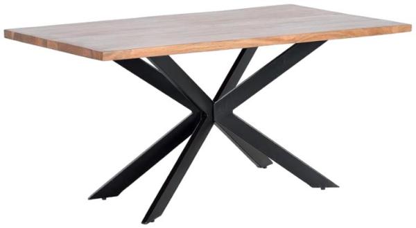 Product photograph of Vatu Solid Acacia Wood And Metal 6 Seater Dining Table - 6163 from Choice Furniture Superstore.