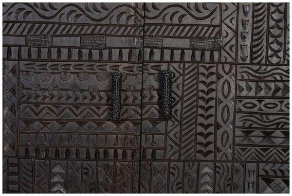 Product photograph of Macedonia Carved Mango Tree Wood Wide Hall Cabinet from Choice Furniture Superstore.