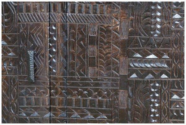 Product photograph of Macedonia Solid Mango Tree Wood 4 Carved Door Large Sideboard from Choice Furniture Superstore.
