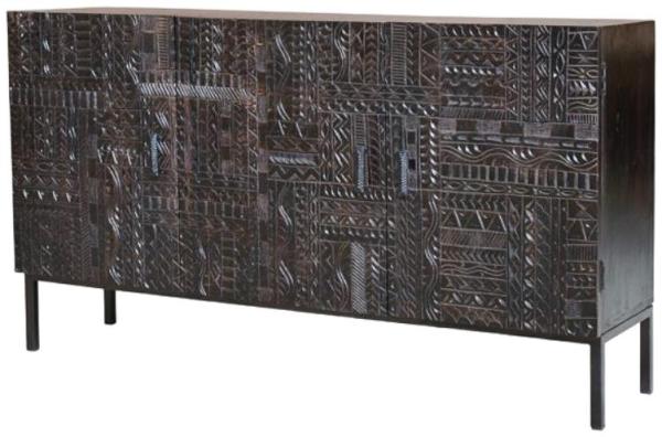 Product photograph of Macedonia Hand Carved Solid Mango Wood Medium Sideboard from Choice Furniture Superstore.