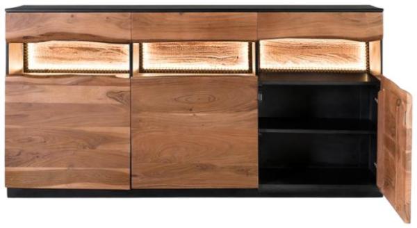 Product photograph of Niarada Solid Acacia Wood 3 Door 3 Drawer Large Sideboard from Choice Furniture Superstore.