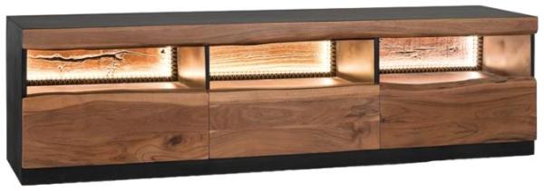 Product photograph of Niarada Solid Acacia Wood 3 Drawer Tv Cabinet from Choice Furniture Superstore.